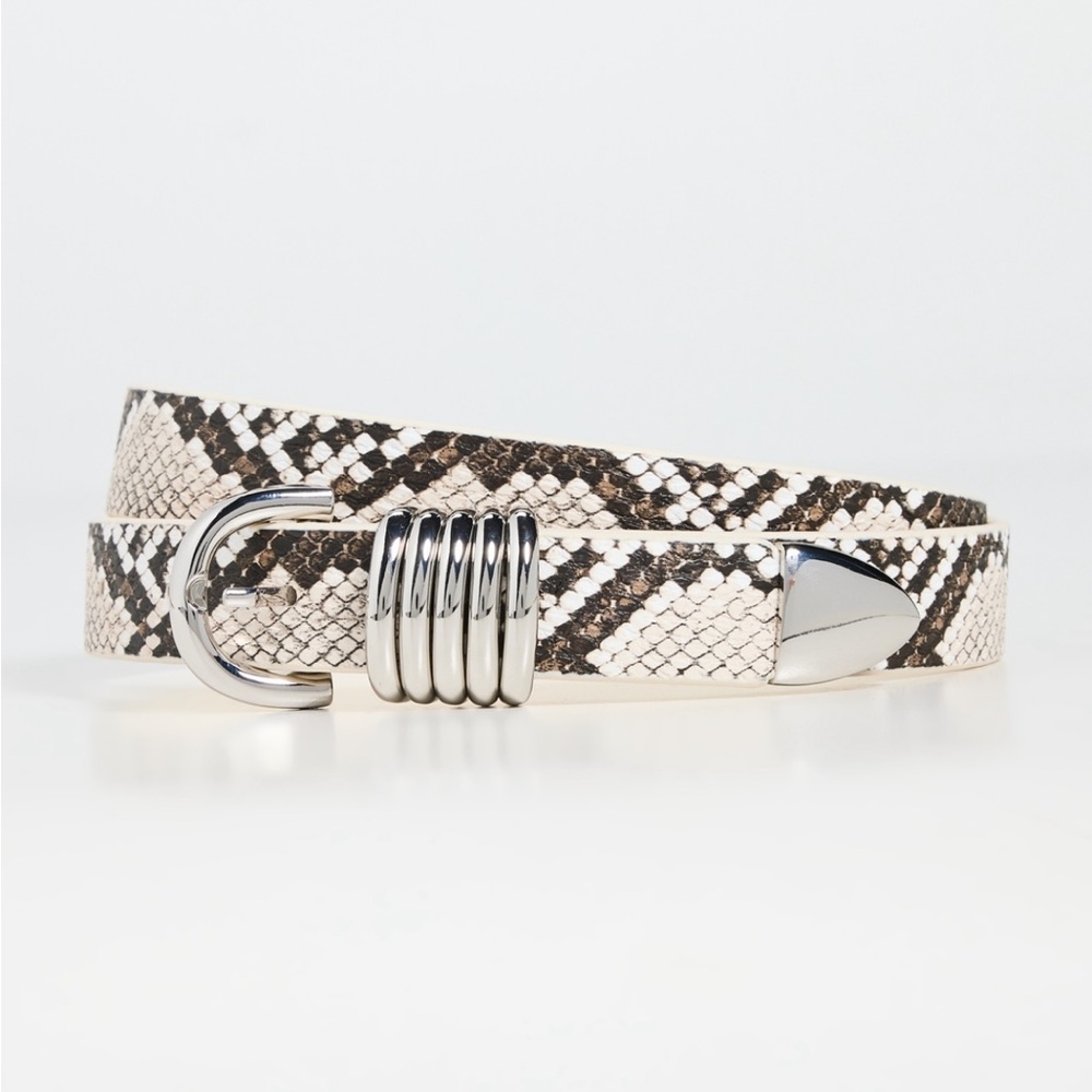 Good American Slim 5 Ring Belt in Snake Print